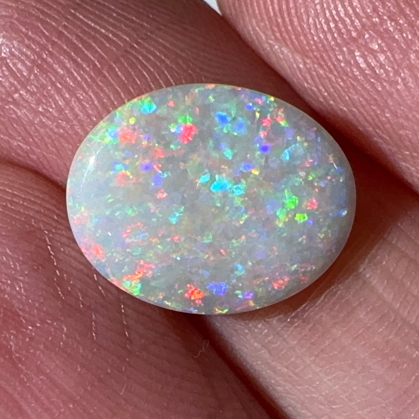 3.7ct Mintabie Oval White Opal