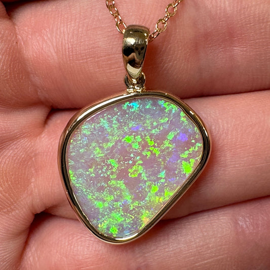 14k Mintabie Freeform Blue Green Pendant