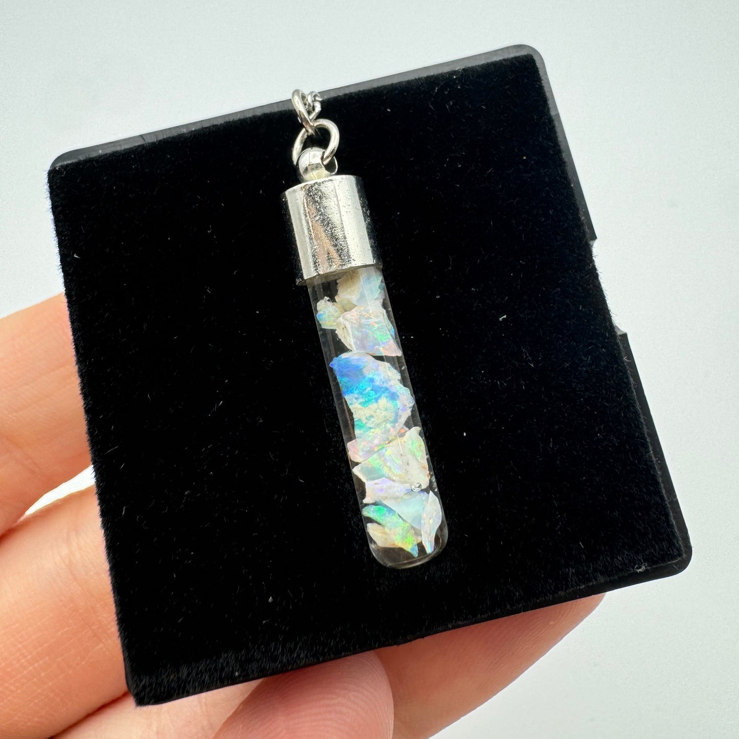 Australian Opal Vial Necklace