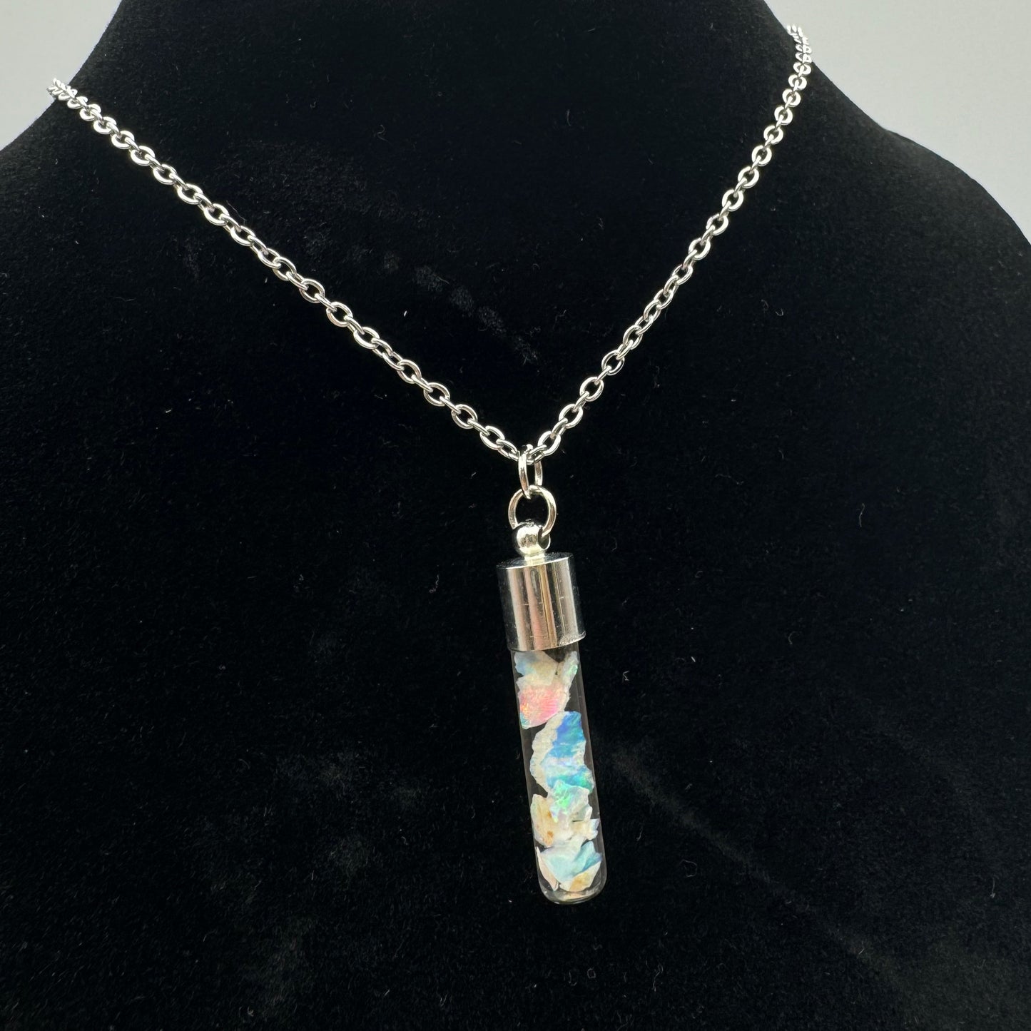 Australian Opal Vial Necklace