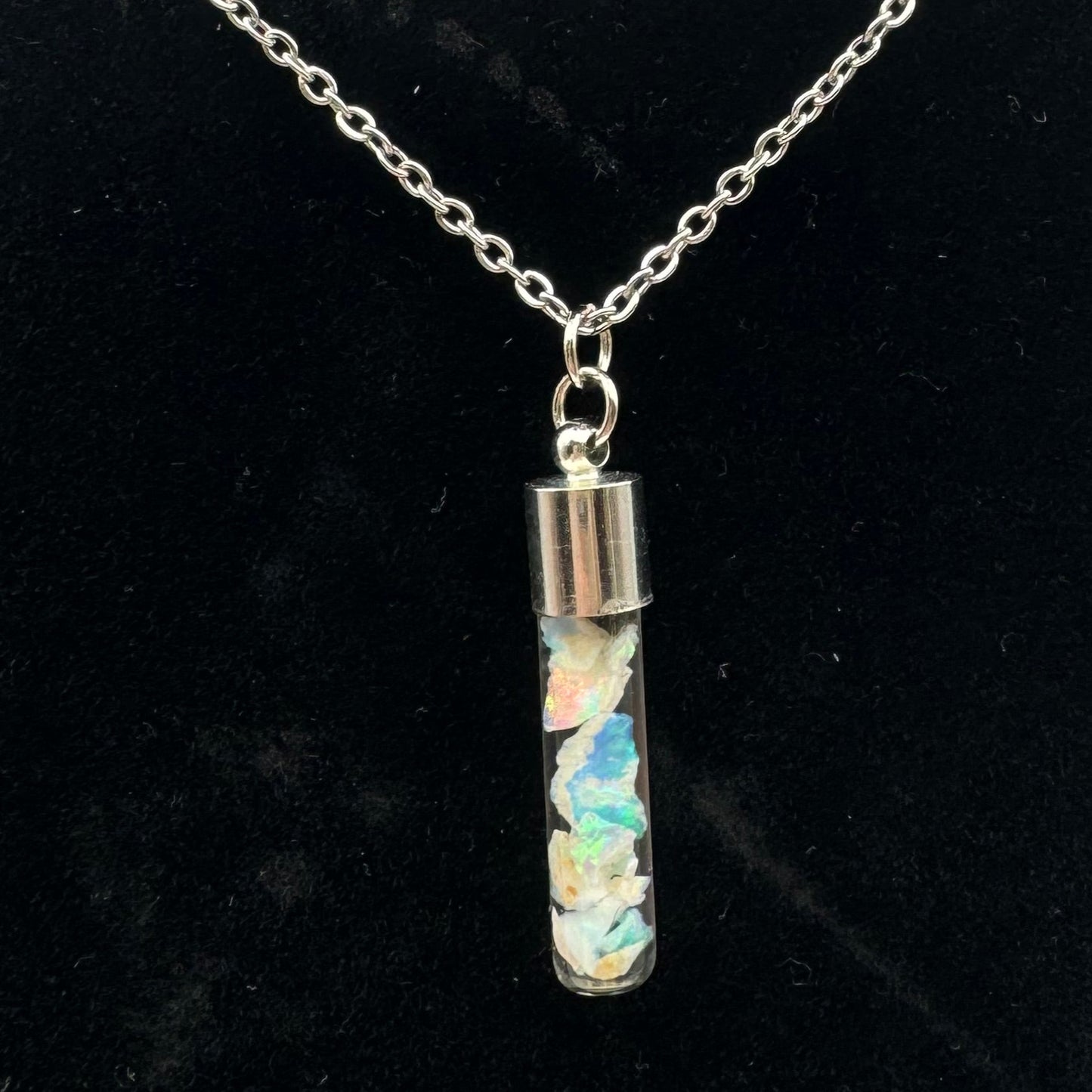 Australian Opal Vial Necklace