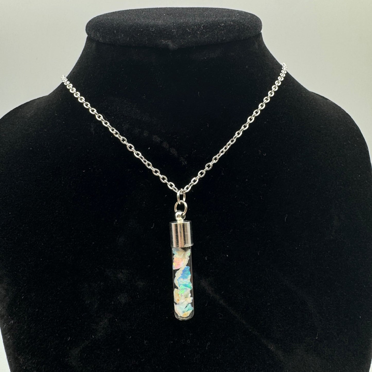 Australian Opal Vial Necklace