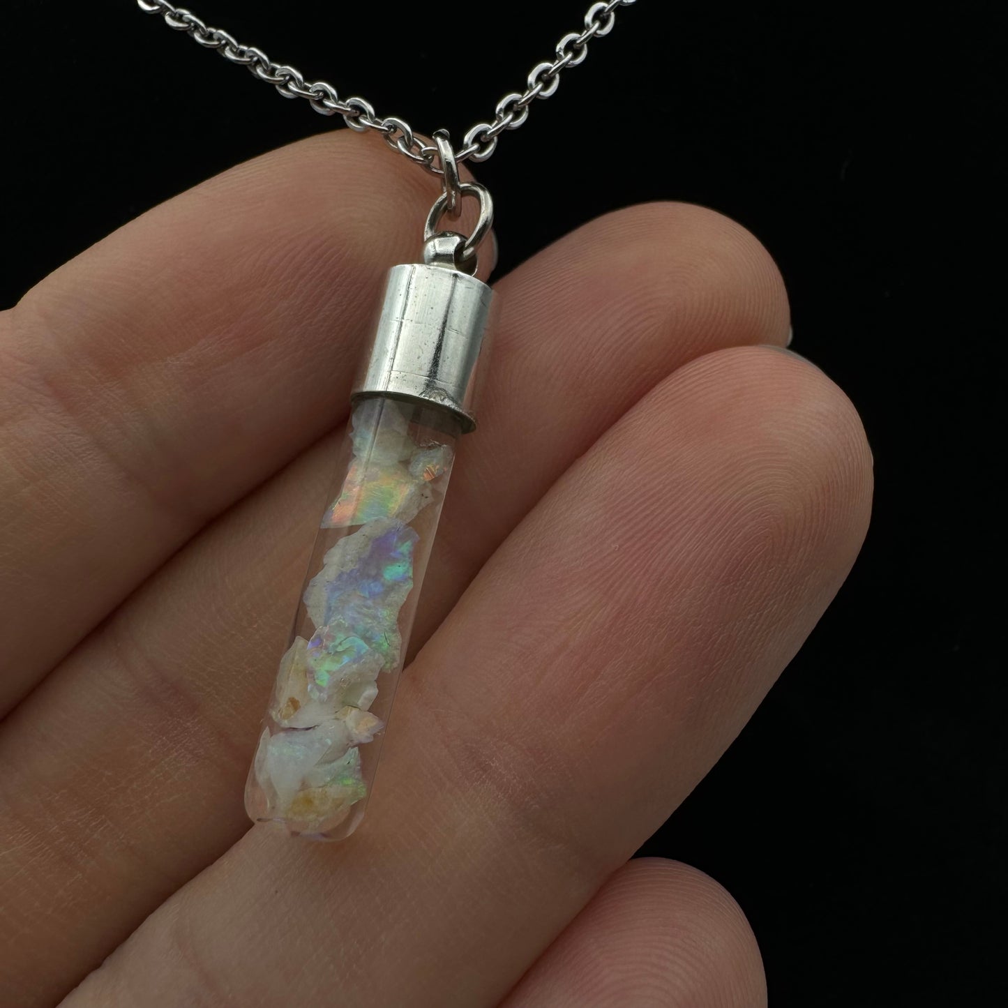 Australian Opal Vial Necklace