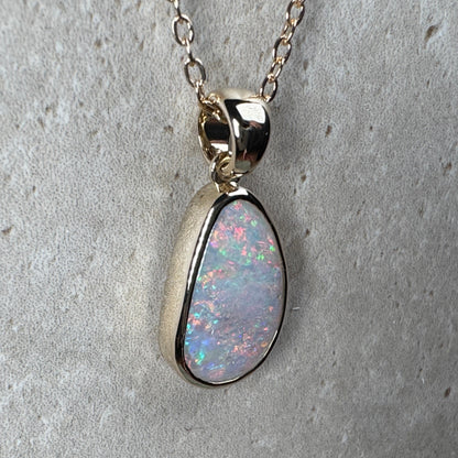 14k Gold Mintabie Opal Freeform Pendant