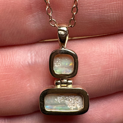 9k Gold Hinged Opal Pendant
