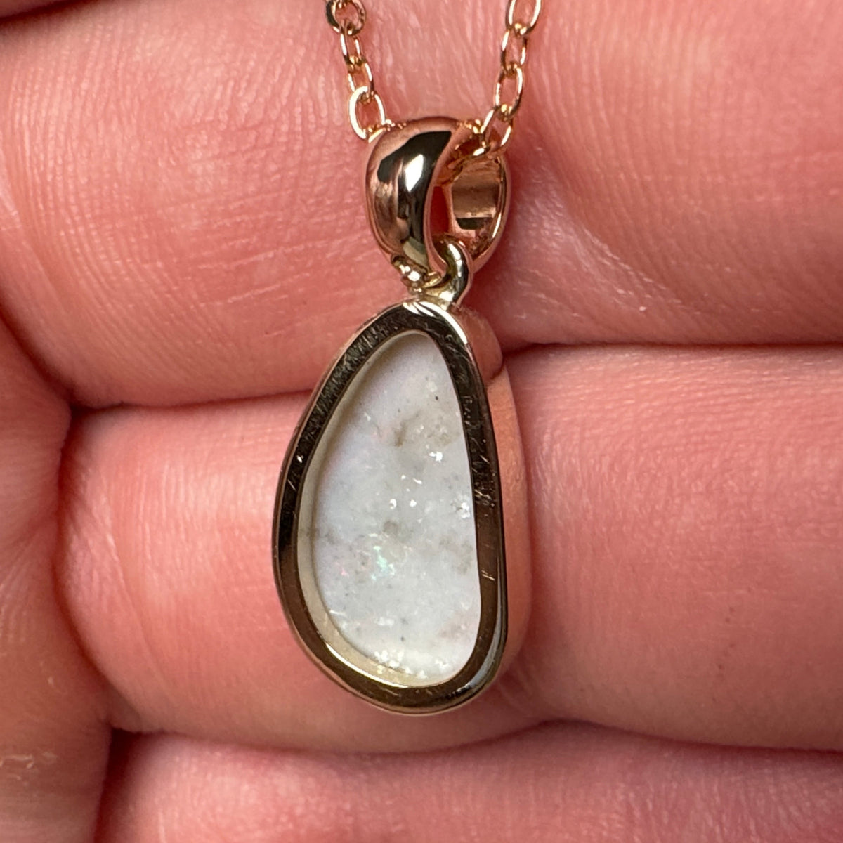 14k Gold Mintabie Opal Freeform Pendant