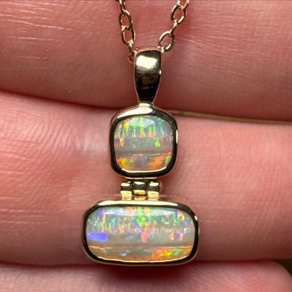 9k Gold Hinged Opal Pendant