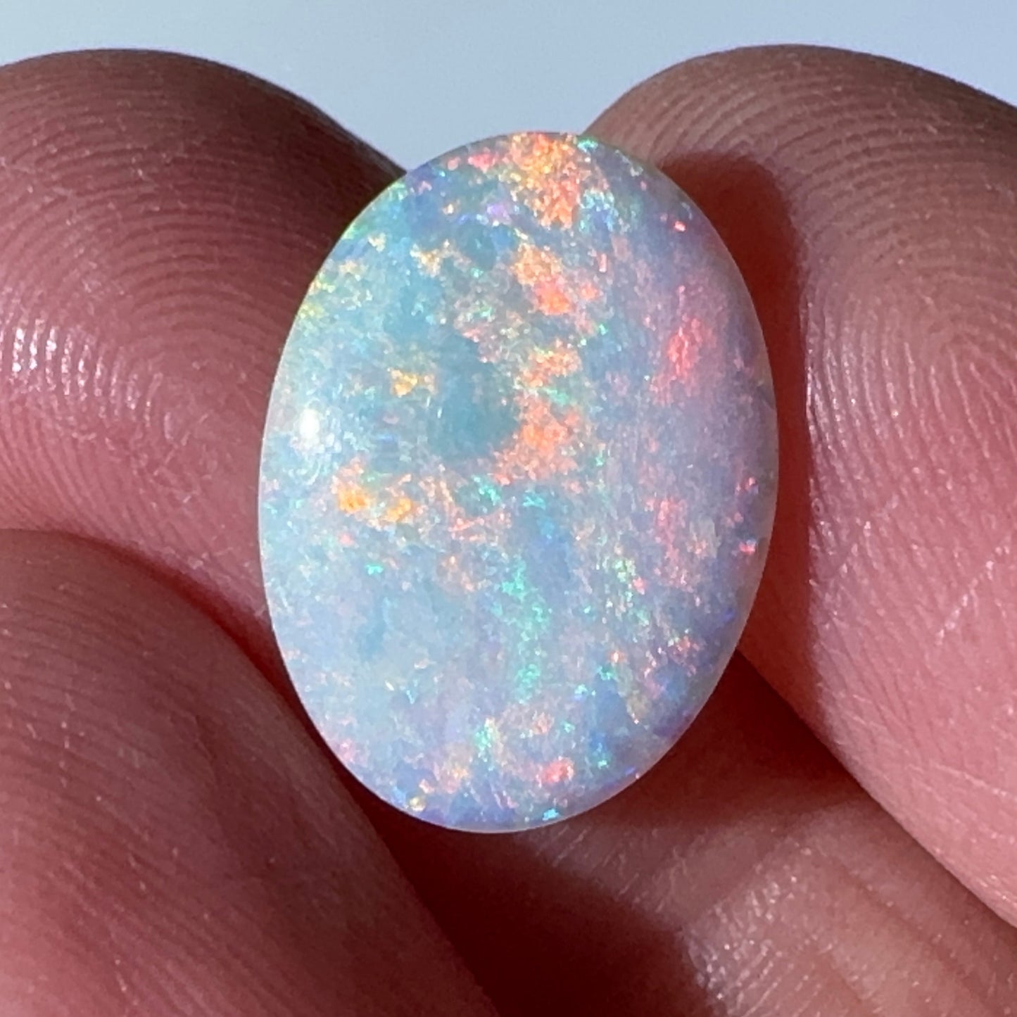 3.8ct Mintabie Oval White Opal