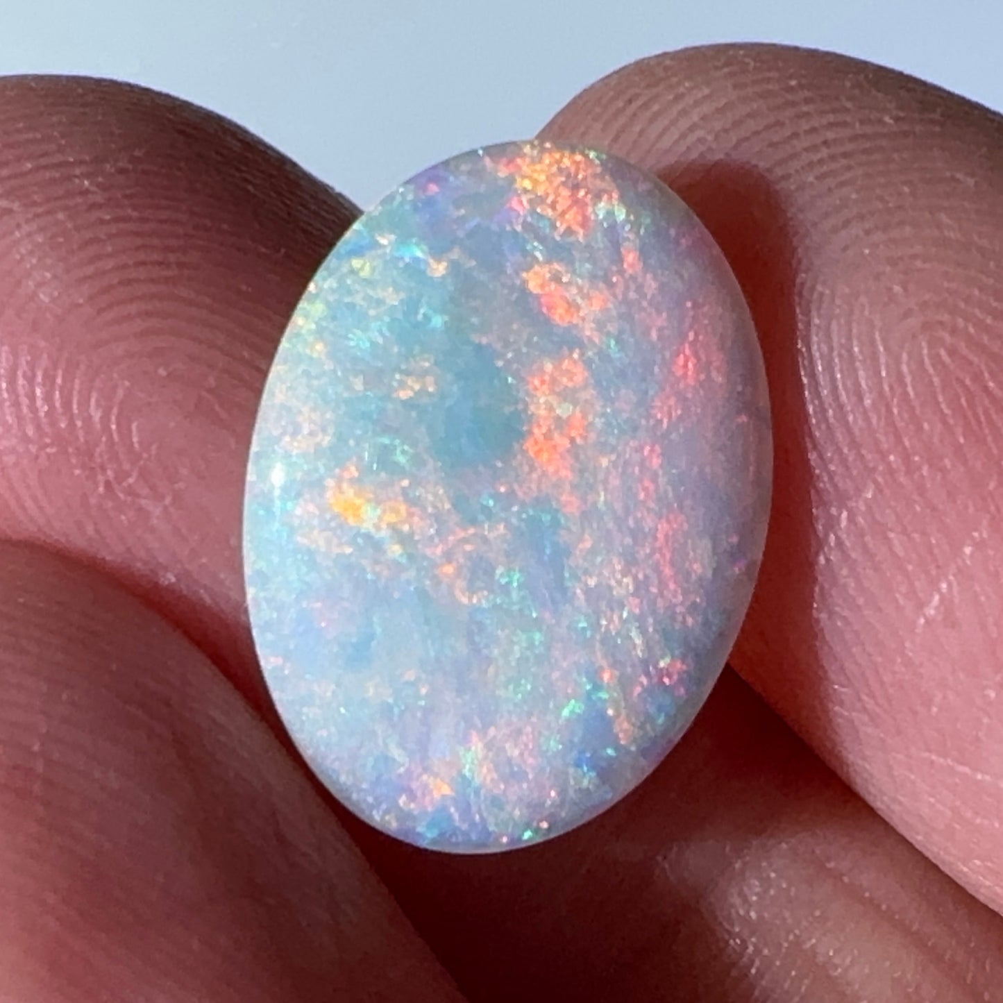 3.8ct Mintabie Oval White Opal