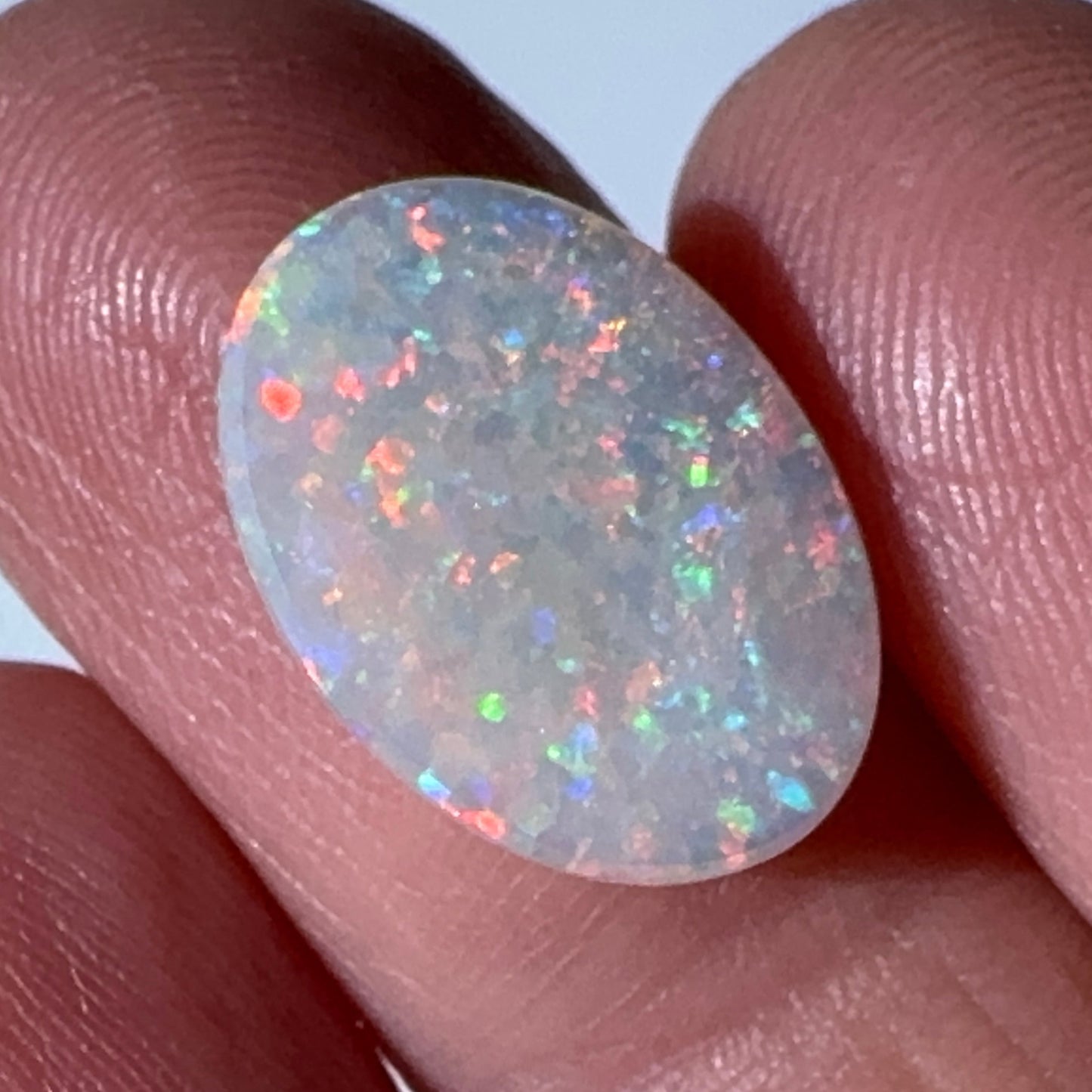 3.8ct Mintabie Oval White Opal