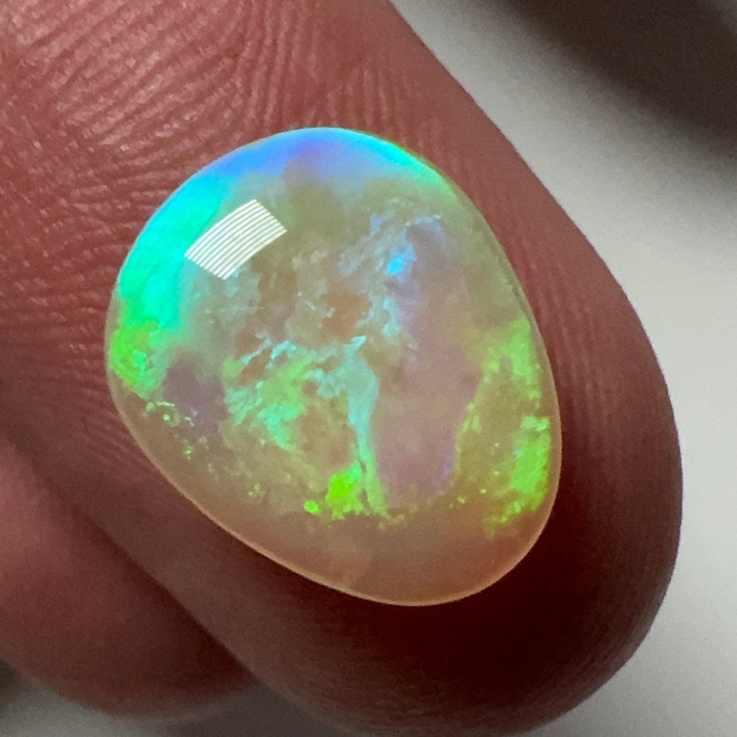 3.3ct Green Flash Mintabie Crystal Opal