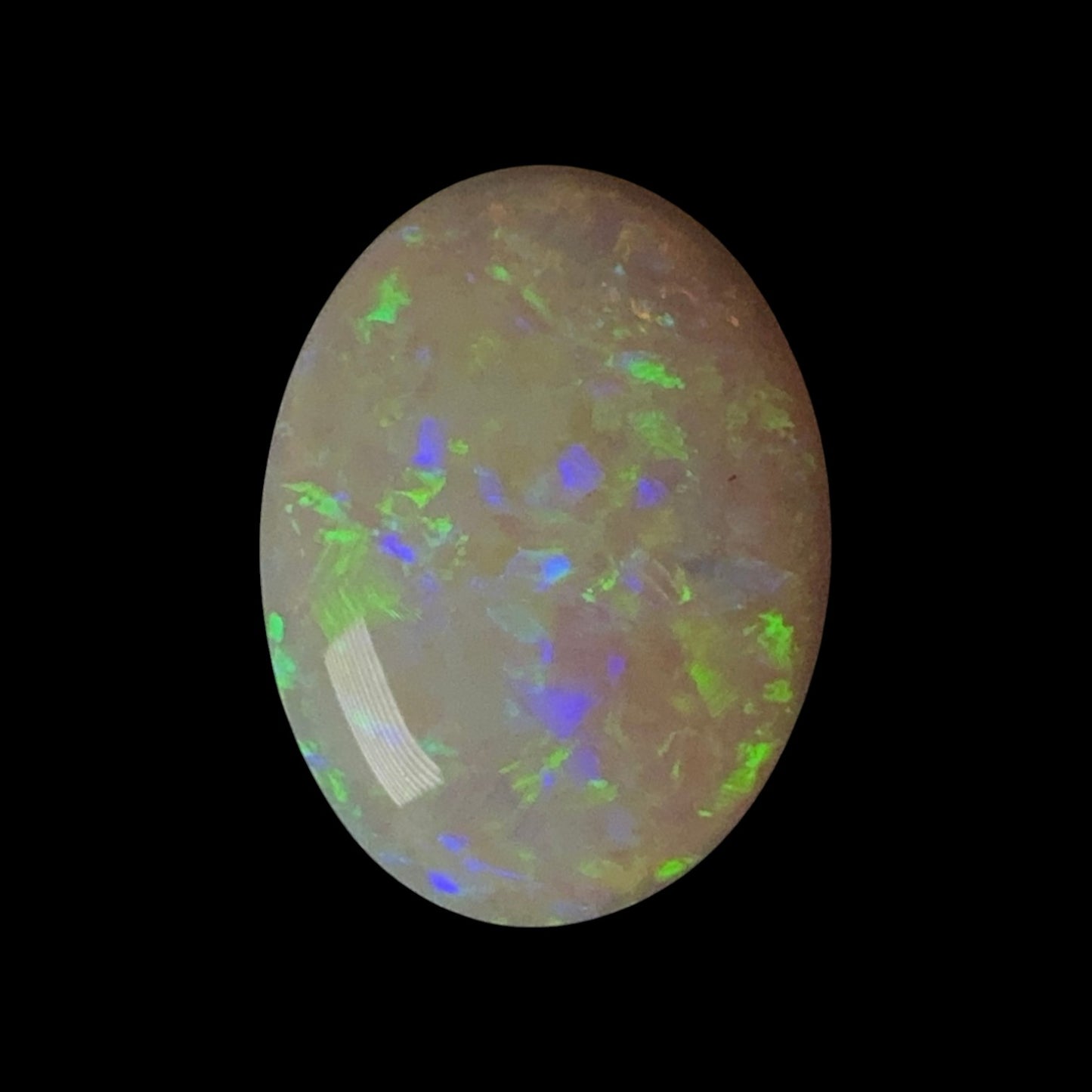 2.5ct Mintabie Oval Green/White Opal
