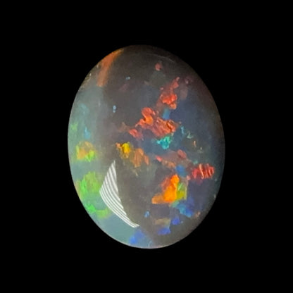 0.66ct Mintabie Layered Black Opal Ring Stone