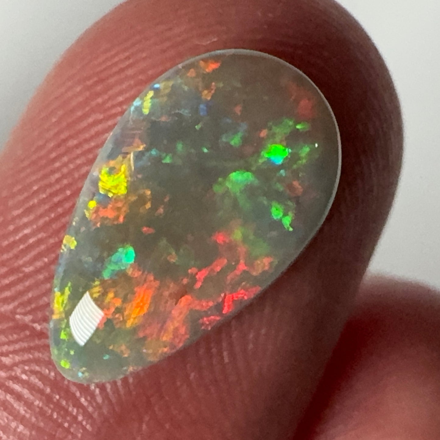 2.6ct Mintabie Semi-Black Red Teardrop Opal