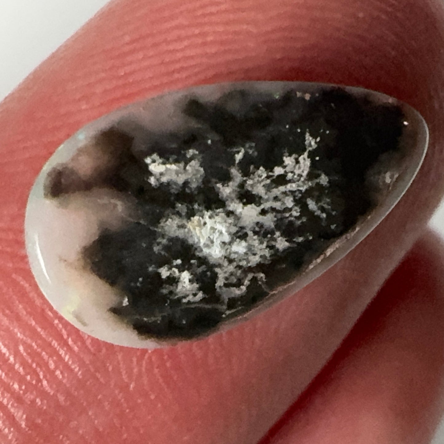 2.6ct Mintabie Semi-Black Red Teardrop Opal