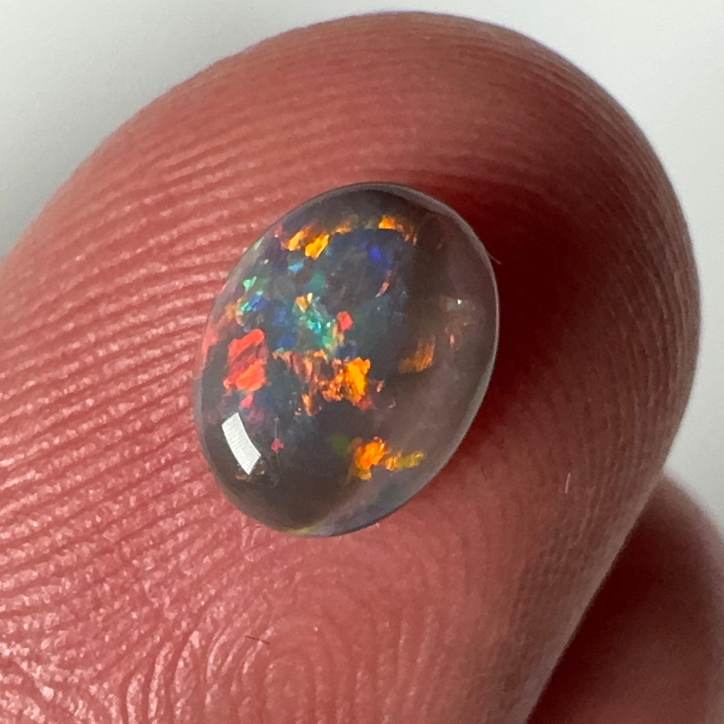 0.66ct Mintabie Layered Black Opal Ring Stone