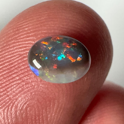 0.66ct Mintabie Layered Black Opal Ring Stone