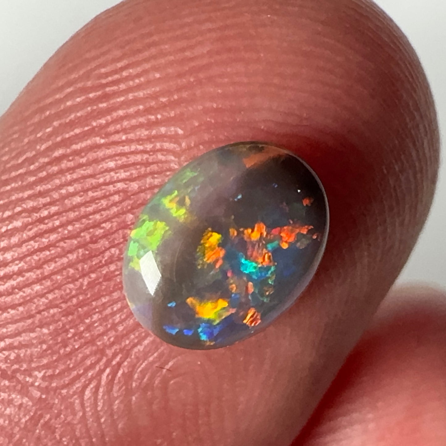 0.66ct Mintabie Layered Black Opal Ring Stone