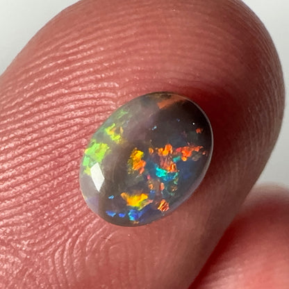 0.66ct Mintabie Layered Black Opal Ring Stone