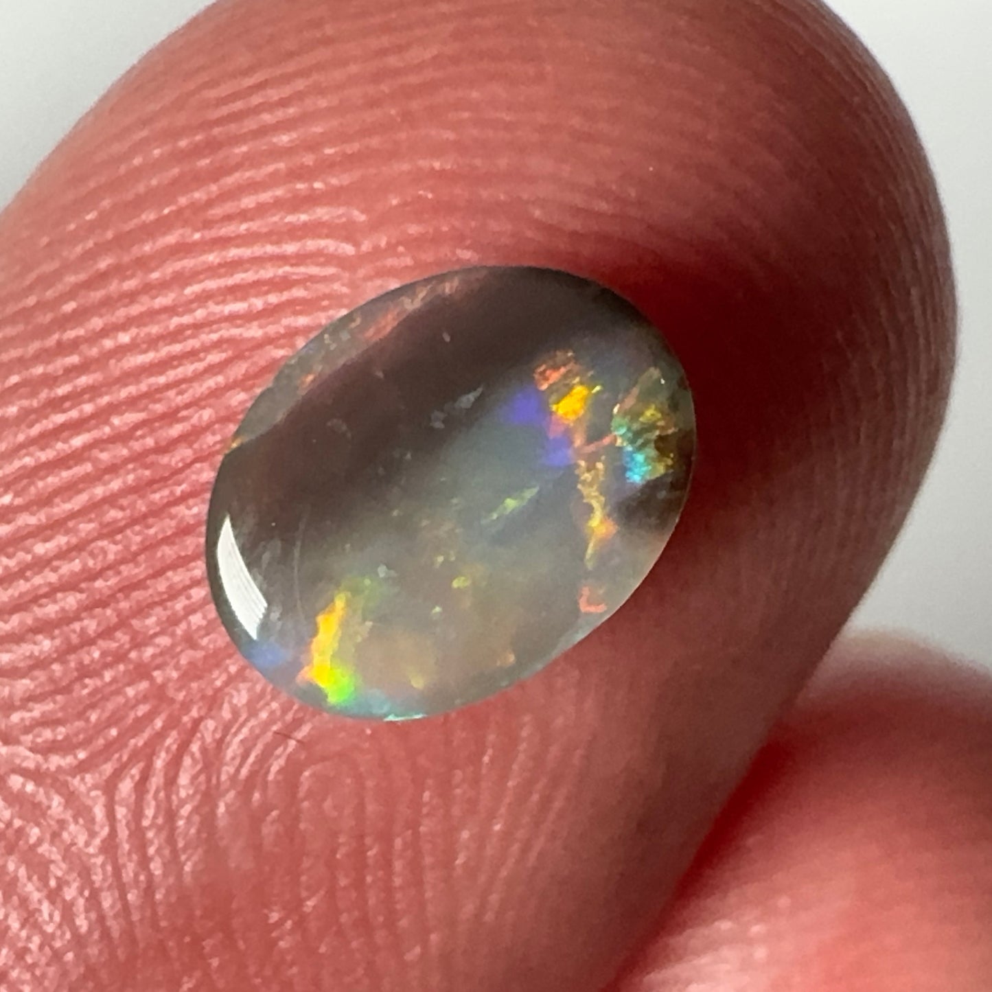 0.66ct Mintabie Layered Black Opal Ring Stone