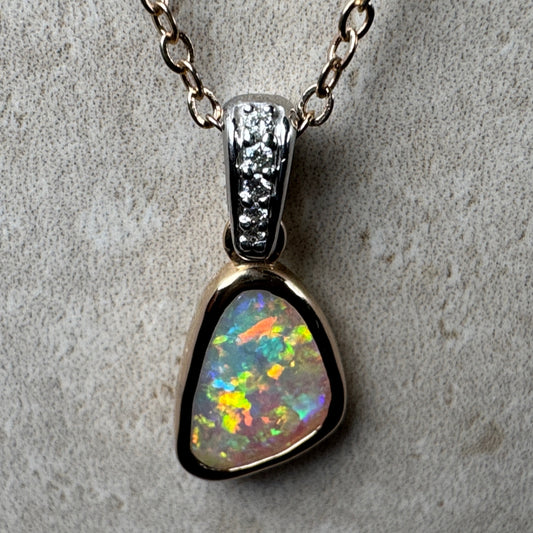 14k Gold Mintabie Pendant With Diamond Bail