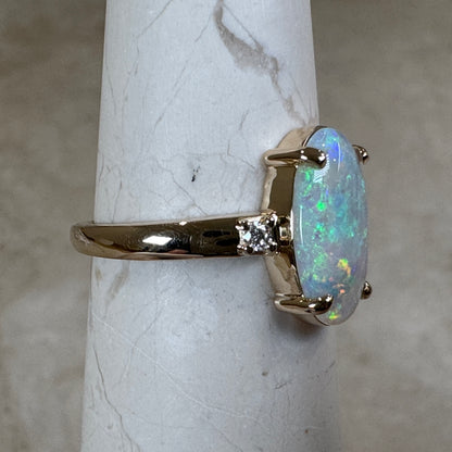 9K Gold Coober Pedy Claw Set Ring with Diamonds