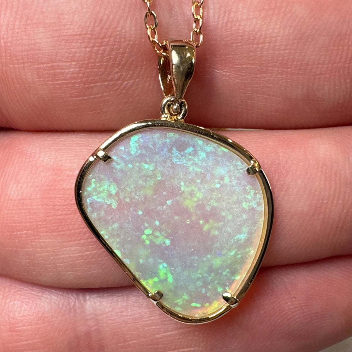 14k Mintabie Freeform Blue Green Pendant