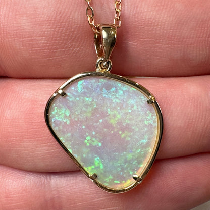 14k Mintabie Freeform Blue Green Pendant