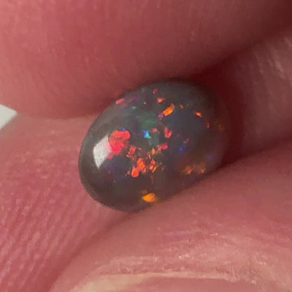 0.66ct Mintabie Layered Black Opal Ring Stone