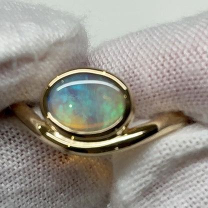 9K Gold Coober Pedy Blue Crystal Opal Ring