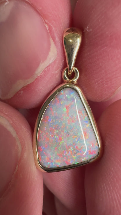 9k Gold Coober Pedy Triangular Opal Pendant